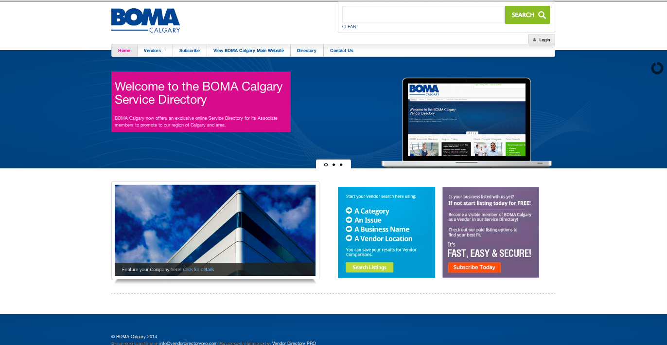 Vendor Directory PRO- BOMA Calgary